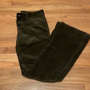 American Eagle corduroy flared pants (mossy green/brown)